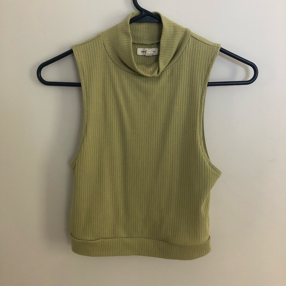 Green urban outfitters sleeveless turtleneck